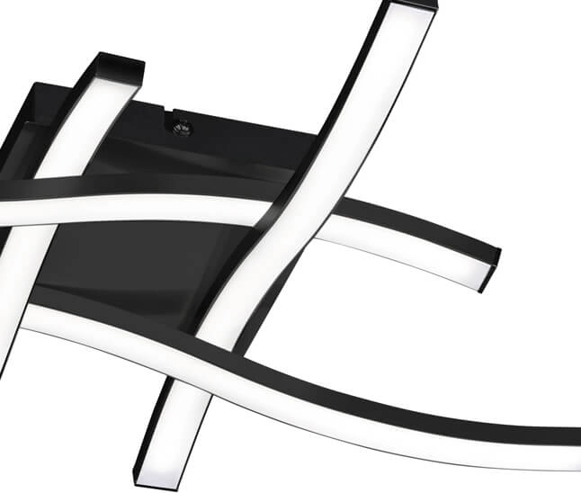 Zwarte plafondlamp Route 4-stripes Trio 4017807471304