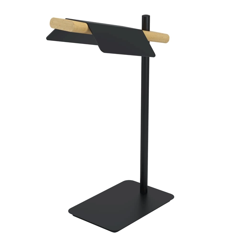 Bureaulamp Ermua zwart met hout Bureaulamp Ermua zwart met hout