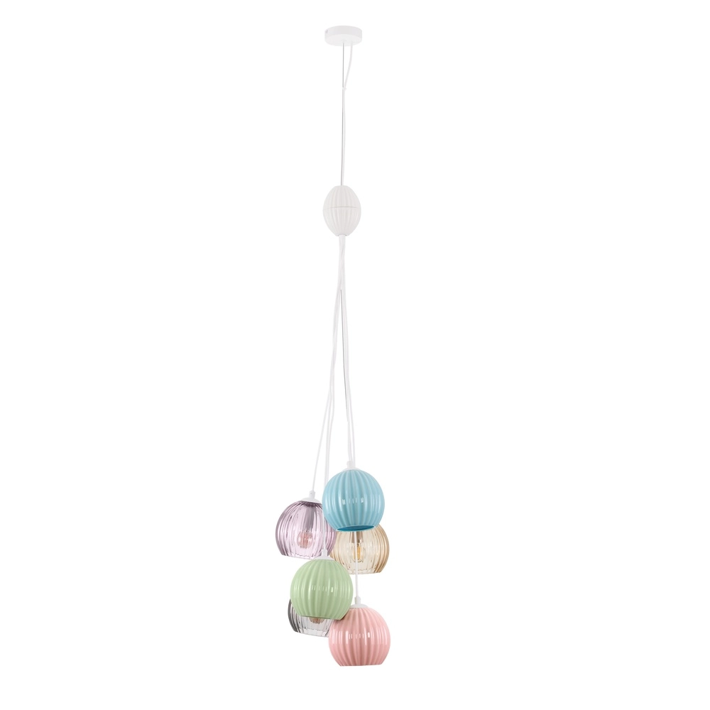 Gekleurde hanglamp Meline 6-lichts