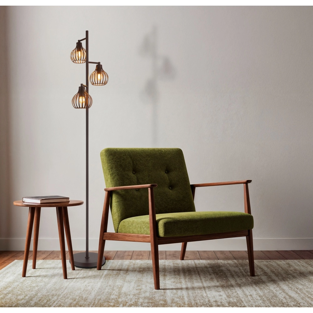 3-lichts vloerlamp Mateo roest bruin Globo 9007371569236