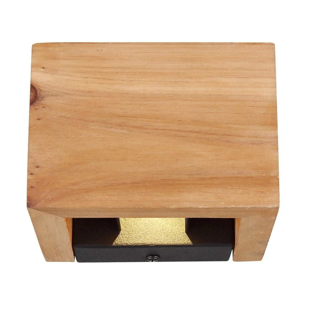 Houten wandlamp Alina up & down Globo 9007371442591