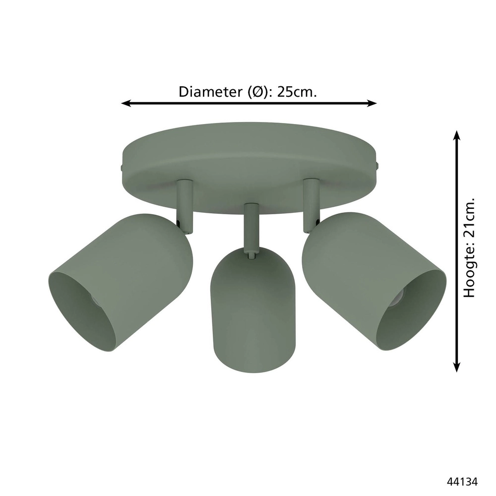 Design plafondspot Tilston 3-lichts groen Eglo 9008606359677