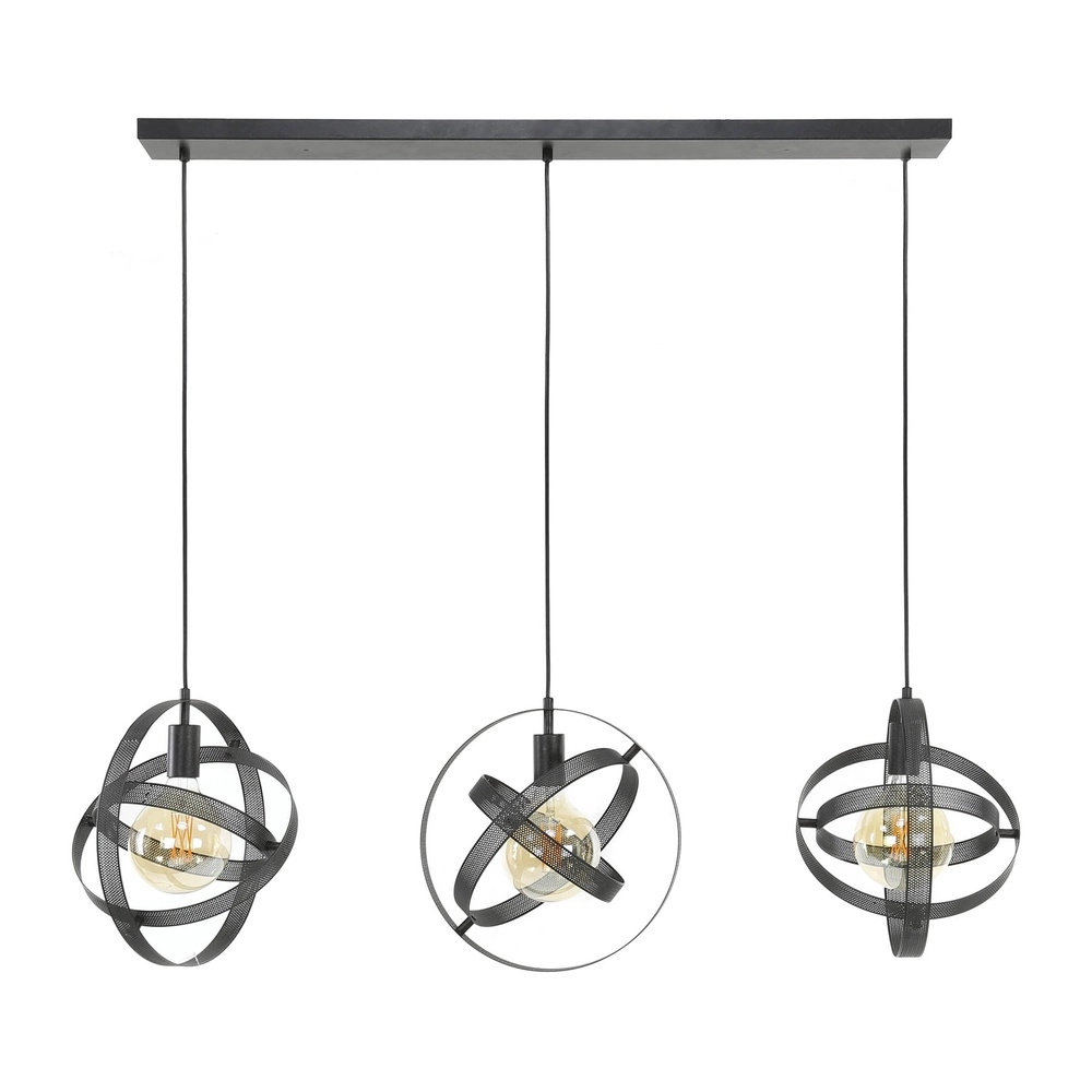 Zwarte bollen hanglamp Cosmos Ø 33cm - 3x E27 Lyora 8716803513402