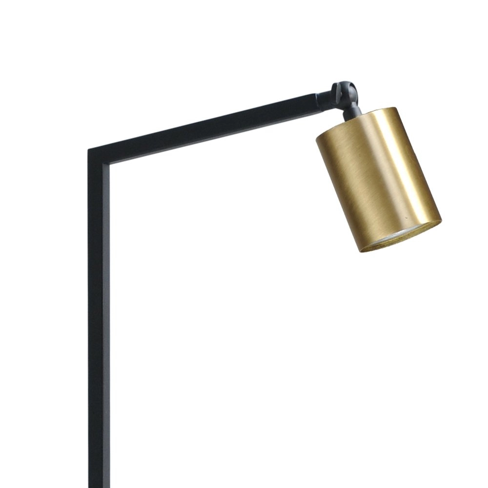 Zwarte vloerlamp Bounce met gouden spot Masterlight 8718121225005