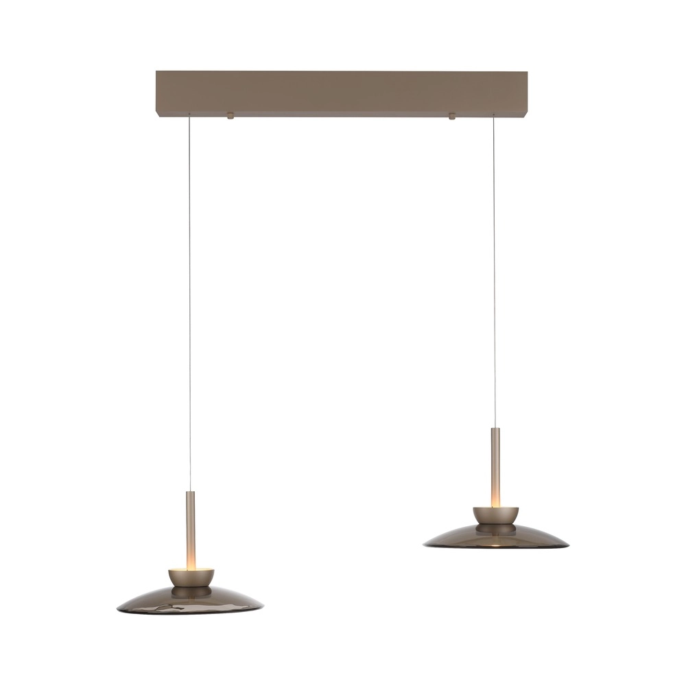 2L eettafel hanglamp Pure Moon bronce met amber glas Paul Neuhaus 4012248392980