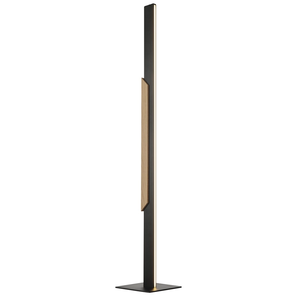 Design staande lamp Arcus zwart met hout
