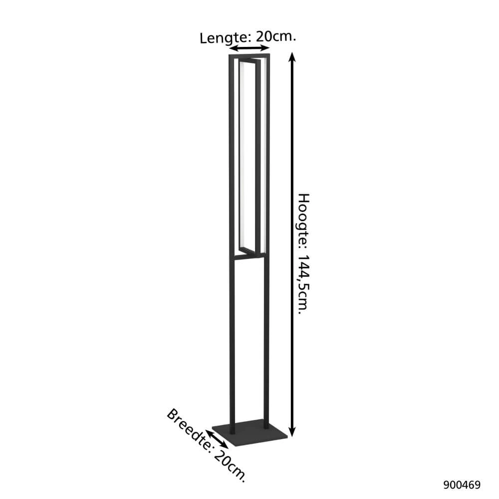 Led staande lamp Siberia zwart Eglo 9008606244089