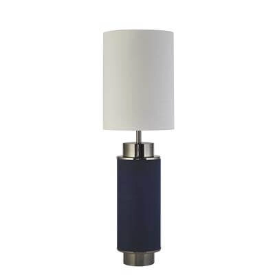 Tafellamp Flask 72cm nikkel met vintage blauw Searchlight 5053423187112