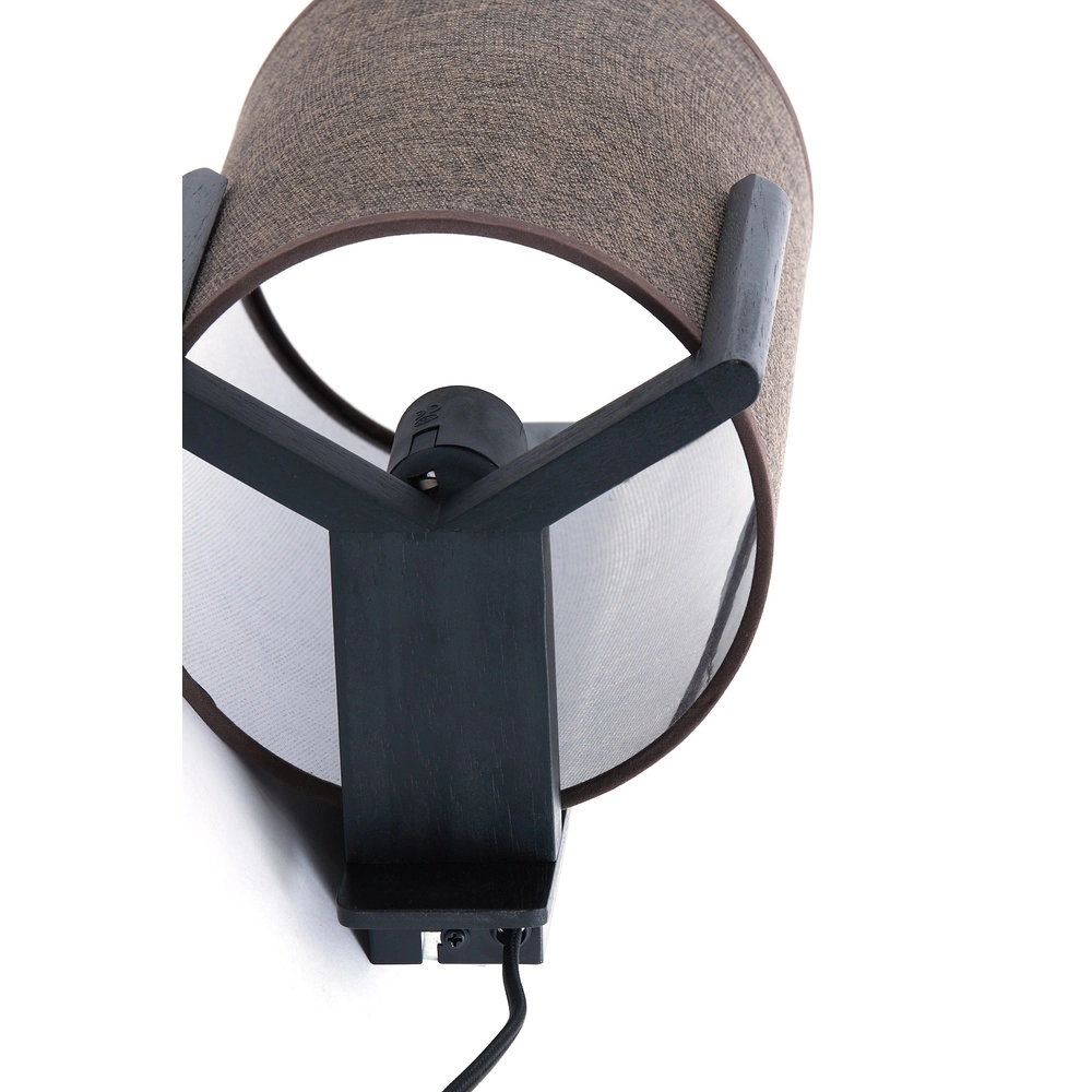 Danish design wandlamp Litto zwart met linnen Light & Living 8717807792749