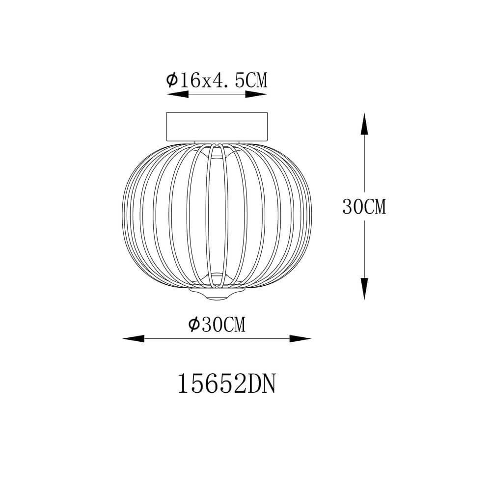 Zwarte plafondlamp Galway enkel kooi Ø 30cm Globo 9007371465330