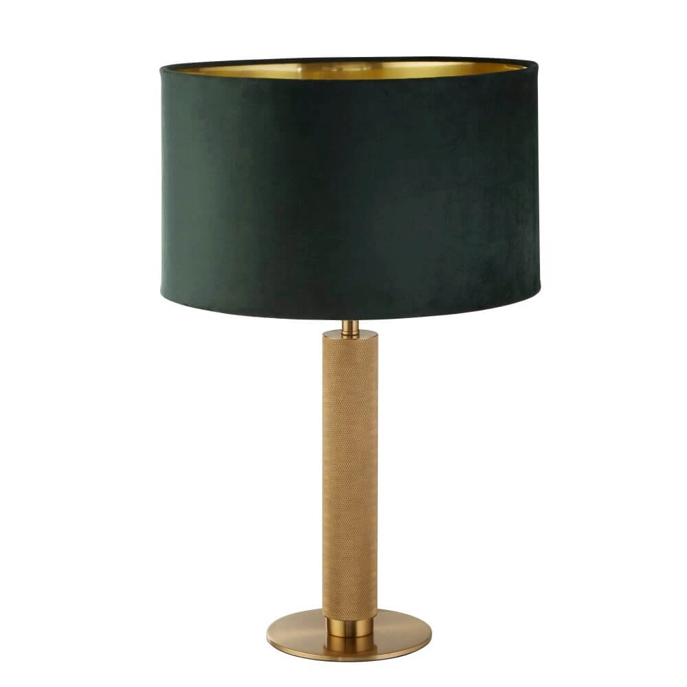 Gouden tafellamp London met groene kap Gouden tafellamp London met groene kap
