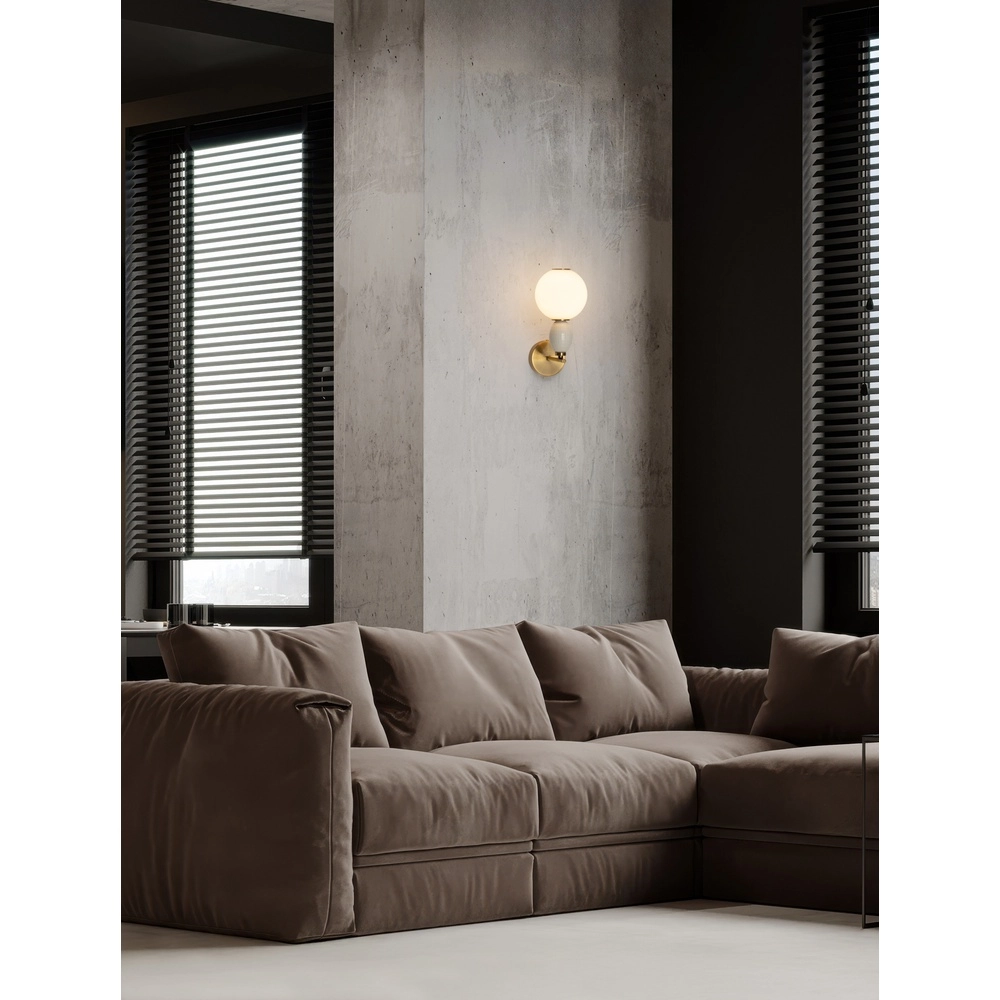 Wandlamp Obrie goud met wit Lyora 5212017484215