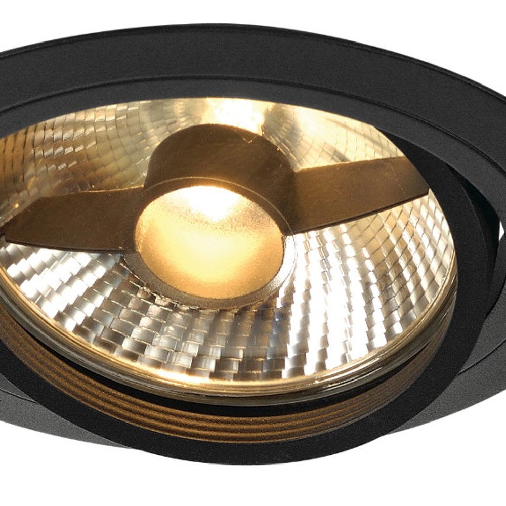 Inbouwspot New Tria ES111 Round zwart met bladveren SLV 4024163150293