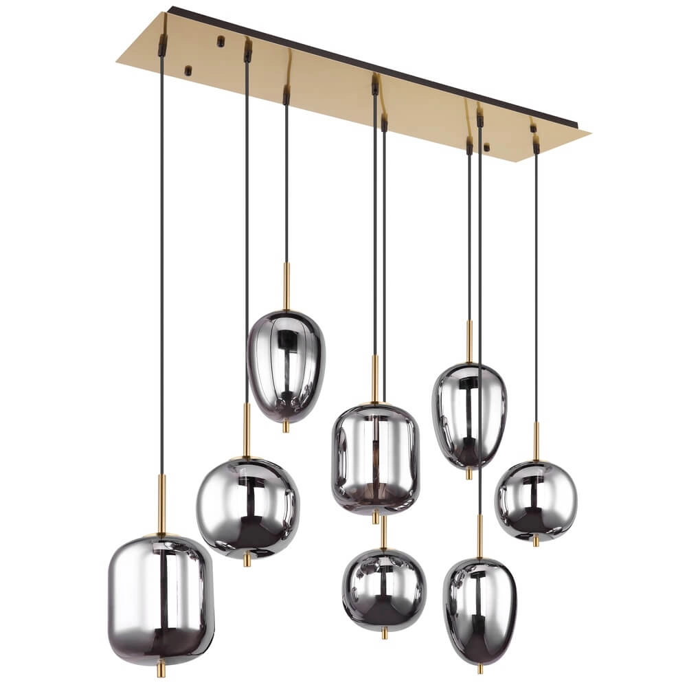 Gouden hanglamp Blacky I 8-lichts Globo 9007371419036