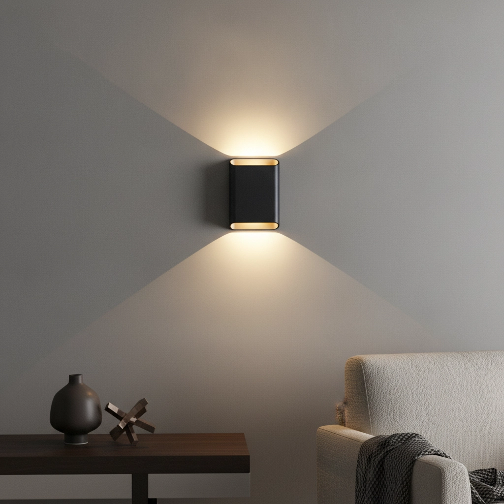 Wandlamp Diaz L zwart/champagne
