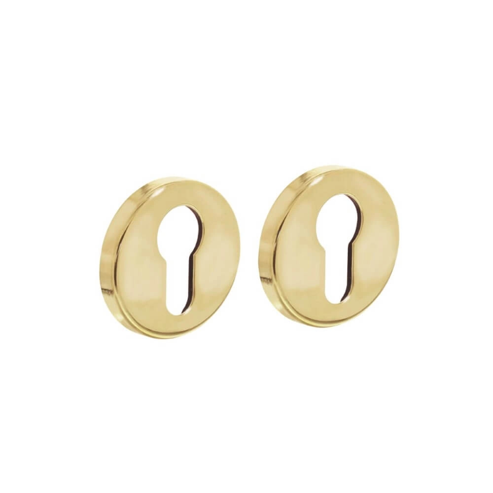 Set van 2 cilinderrozetten Tira rond messing gelakt