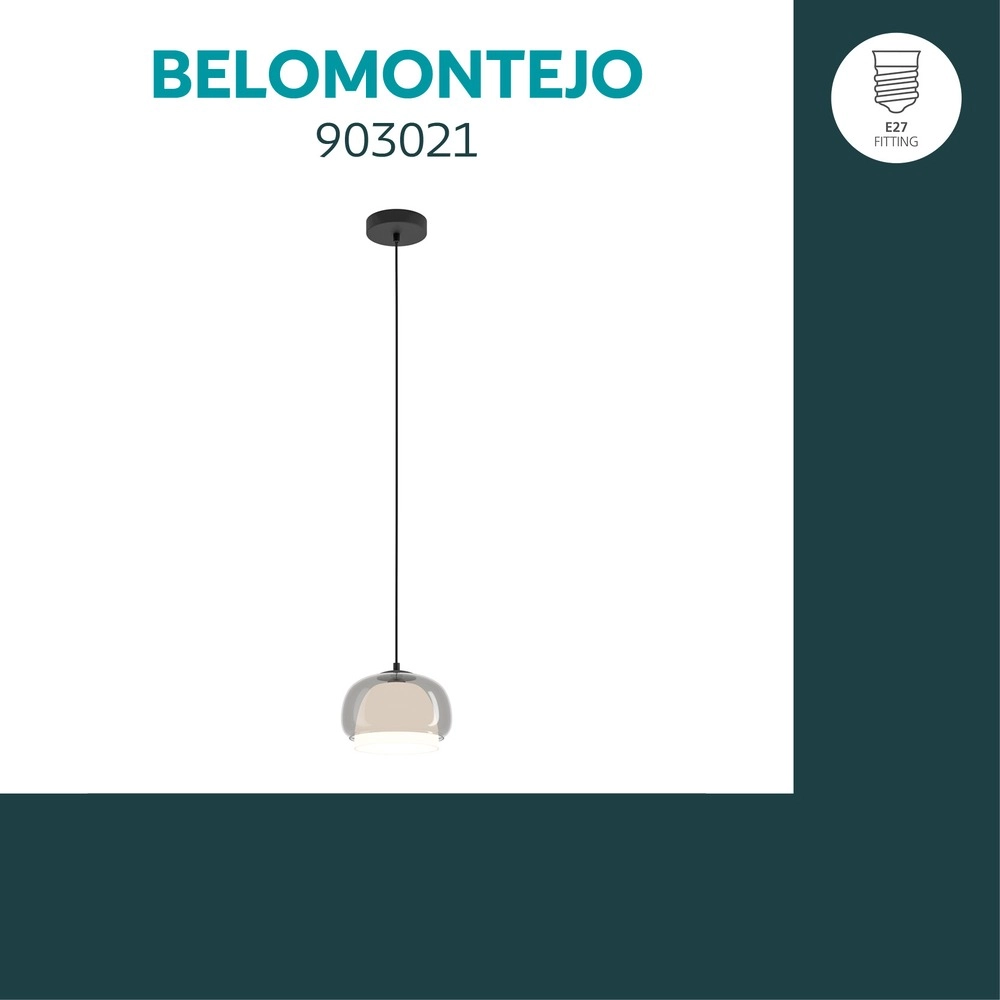 Design hanglamp Belomontejo zwart Ø 22cm Eglo 9008606406722