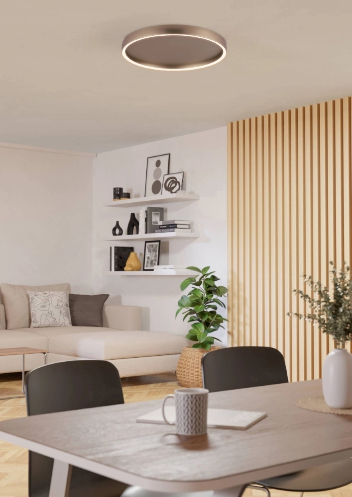 Plafondlamp Trabuco zwart met bruin Ø 55cm Stars of Light 9008606359936