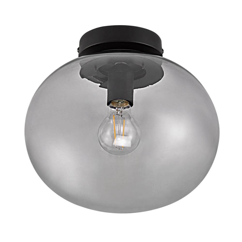 Glazen plafondlamp Alton zwart met smoke glas Nordlux 5704924001079