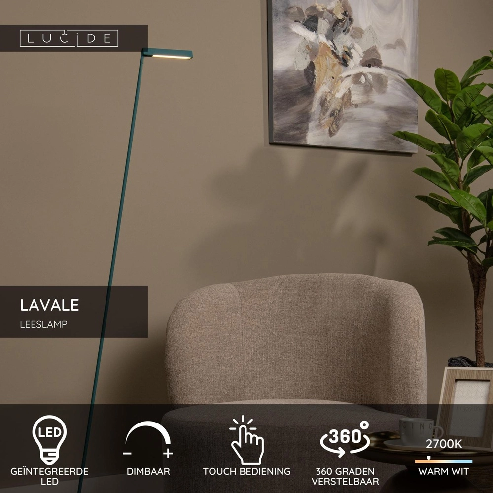 Design leeslamp Lavale blauw Lucide 5411212441676