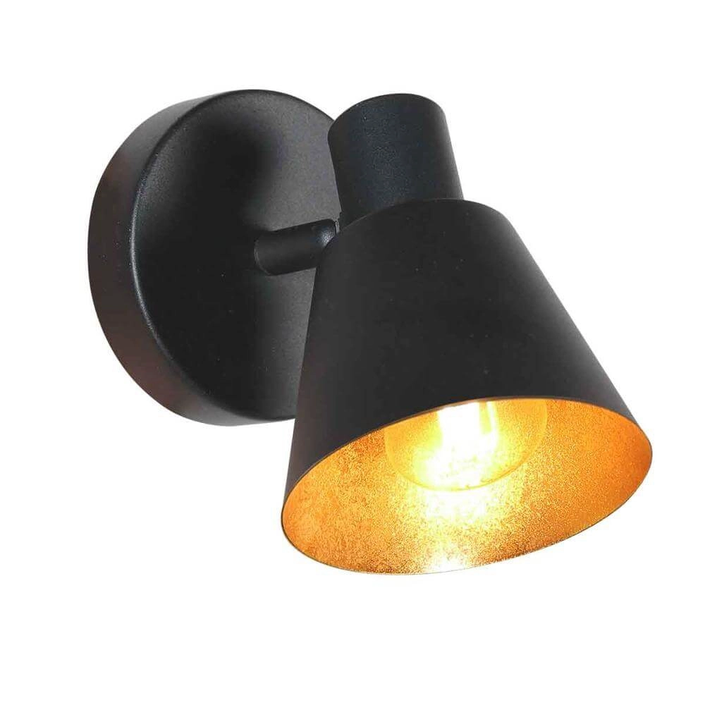 Wandlamp Oeroe zwart met goud