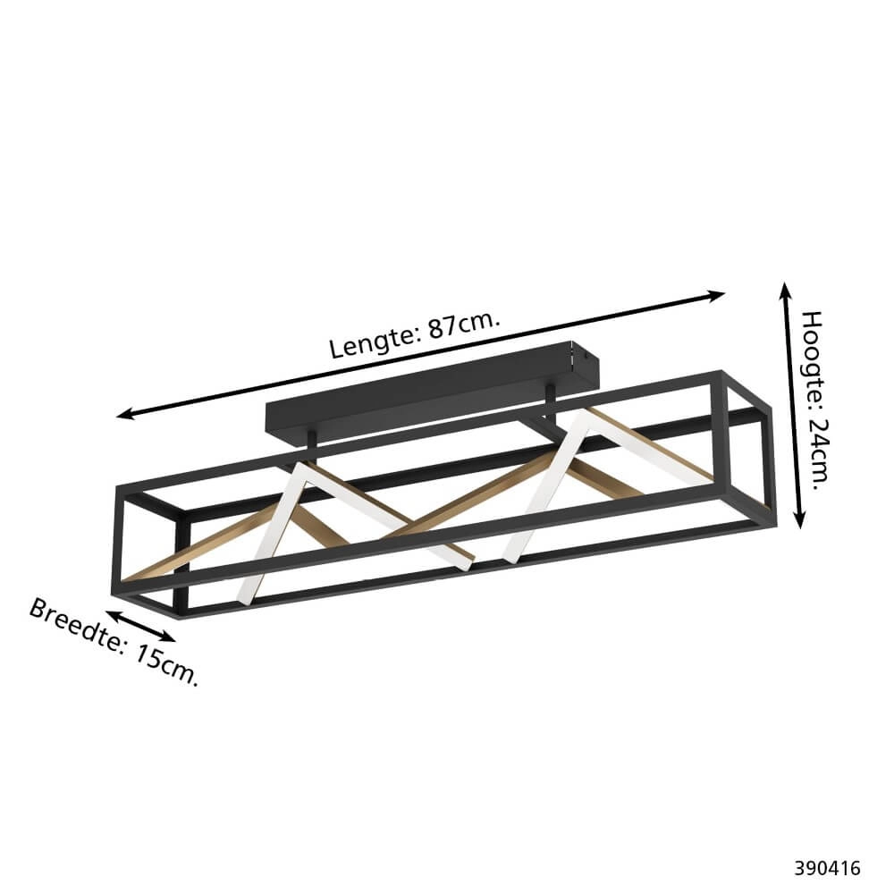 Design plafondlamp Penela zwart met goud Stars of Light 9008606313747