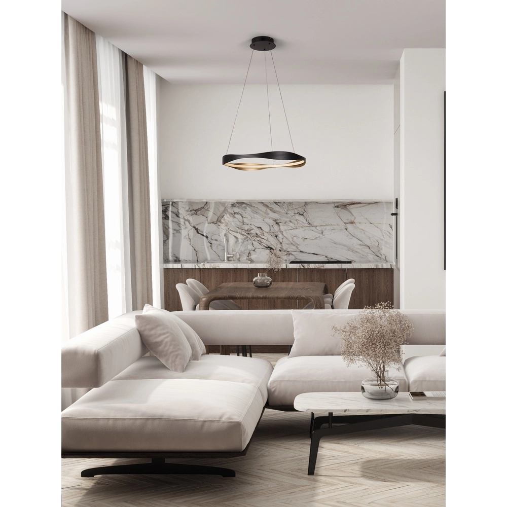 Design hanglamp Dobi Ø 60cm zwart met goud