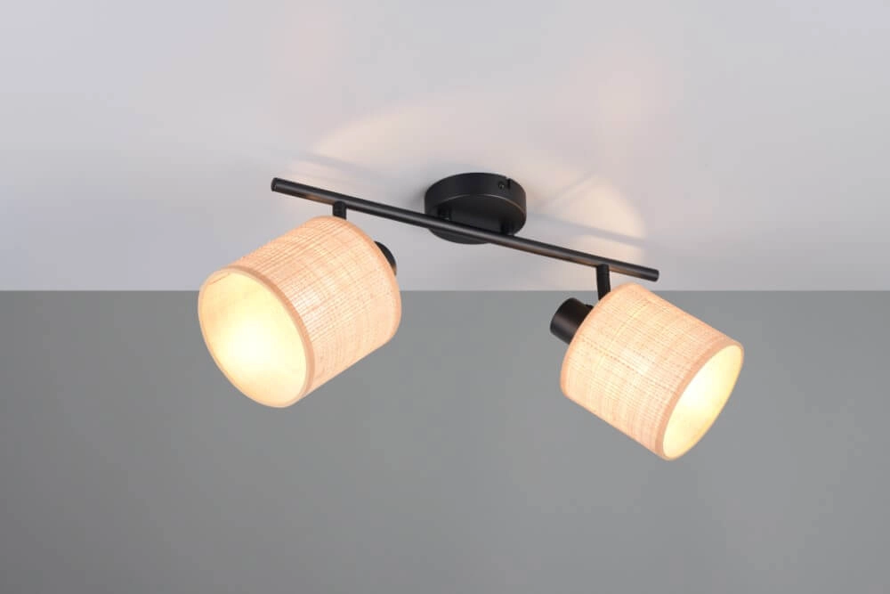 2-lichts plafonlamp Aimee met crème kappen Trio 4017807637342