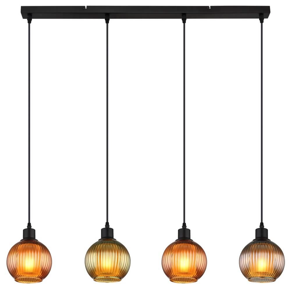 Hanglamp Zumba gekleurd glas 4-lichts Globo 9007371452828