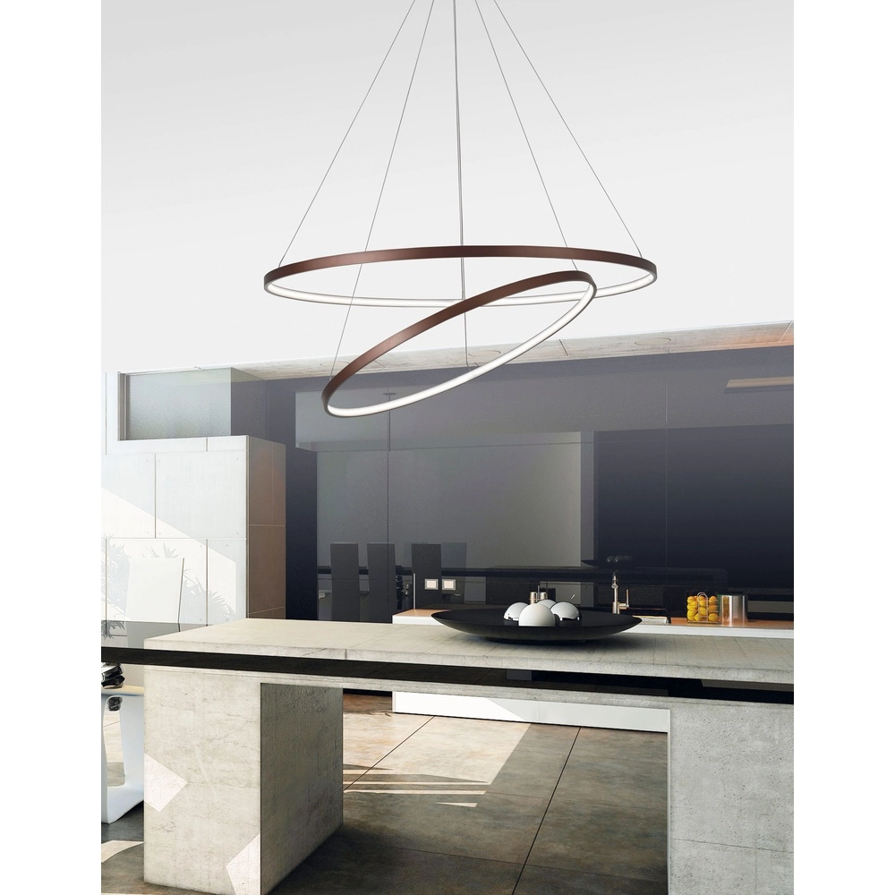 Design hanglamp Ferrol koffie bruin double
