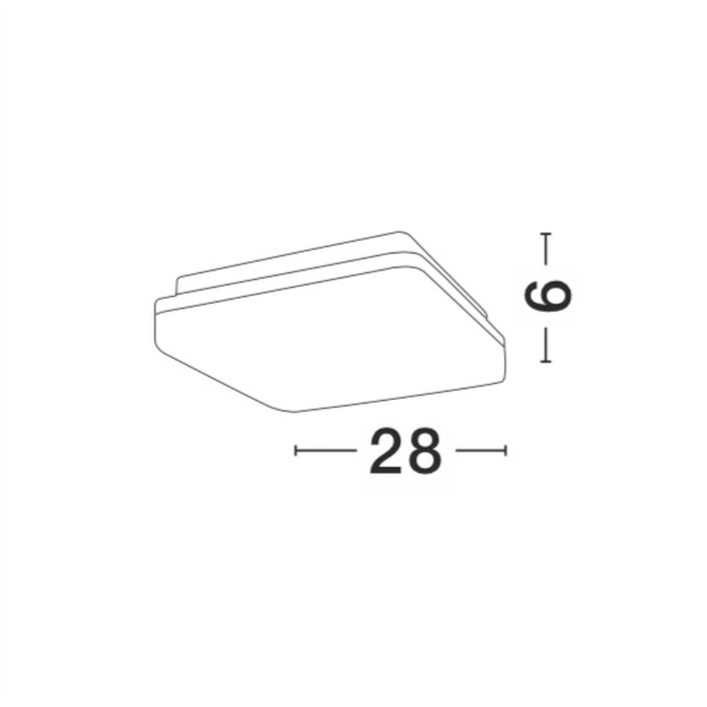 Vierkante plafondlamp Tommy 28 x 28cm grijs Lyora 5212017417381