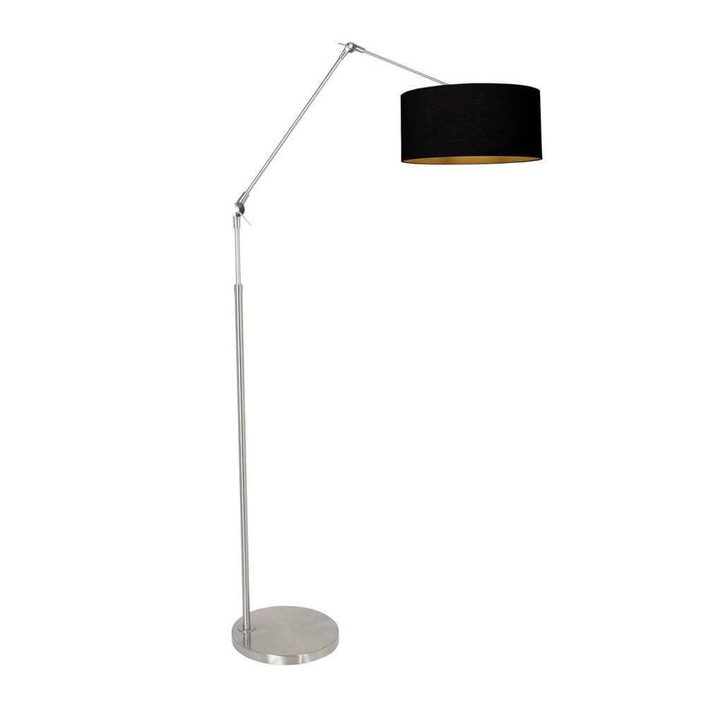 Vloerlamp Prestige Chic metaal met zwarte kap Vloerlamp Prestige Chic metaal met zwarte kap