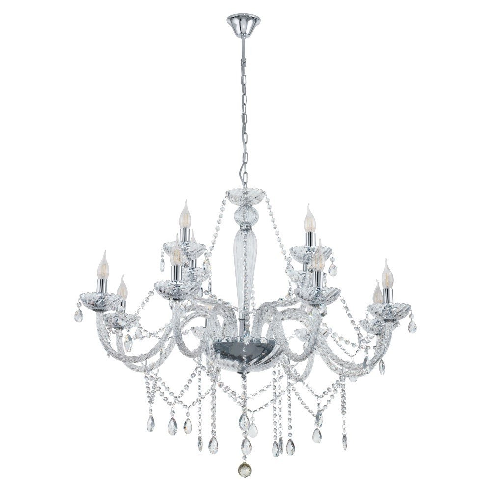 Kroonluchter Basilano 1 100cm 12-lichts grijs Kroonluchter Basilano 1 100cm 12-lichts grijs