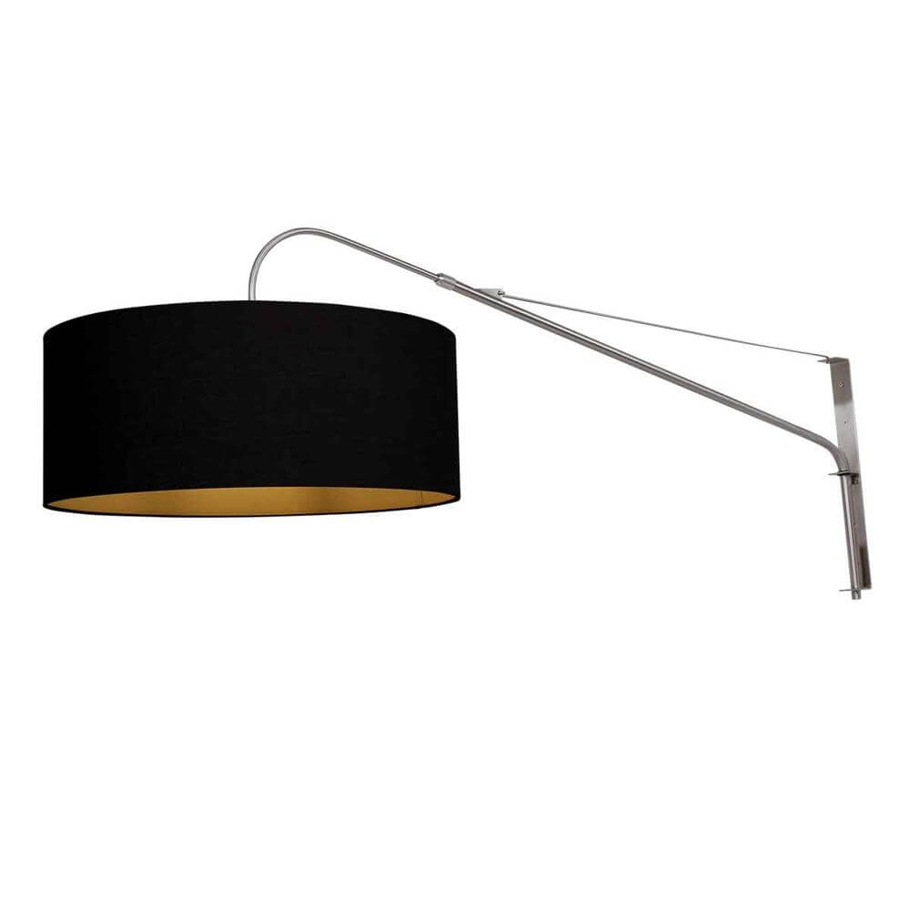 Wandlamp Elegant Classy metaal met zwarte kap Steinhauer 8712746175462