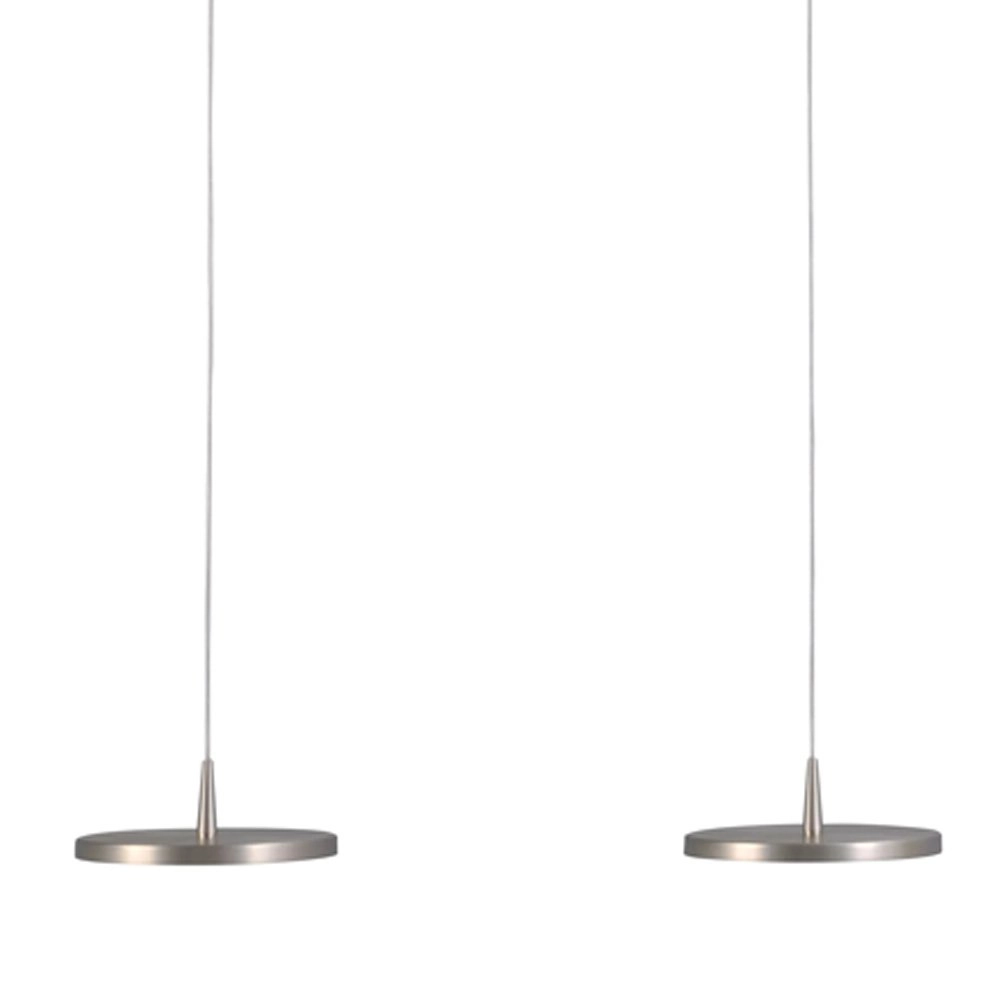 Strakke design eettafellamp Denia 2 4-lichts nikkel mat Masterlight 8718121211787