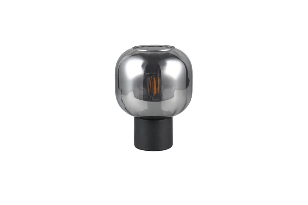 Trendy tafellamp Diva zwart met smoke glas Trio 4017807614596