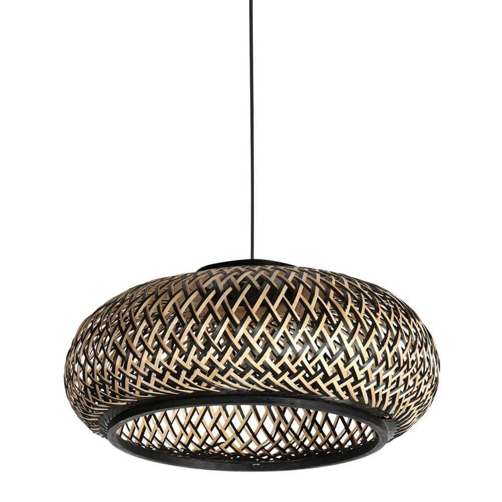 Hanglamp HaloSwap met rotan kap Ø 50cm Hanglamp HaloSwap met rotan kap Ø 50cm