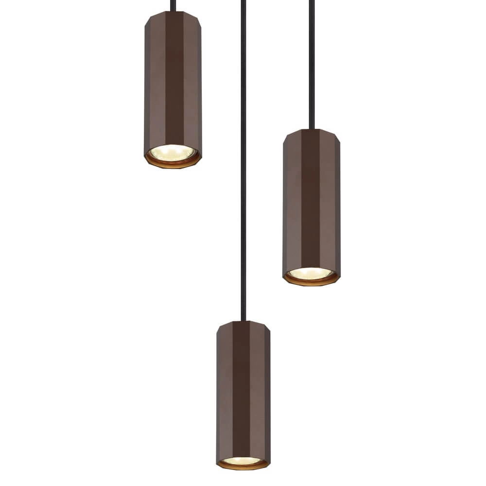 Bronzen hanglamp James 3-lichts rond Globo 9007371453887
