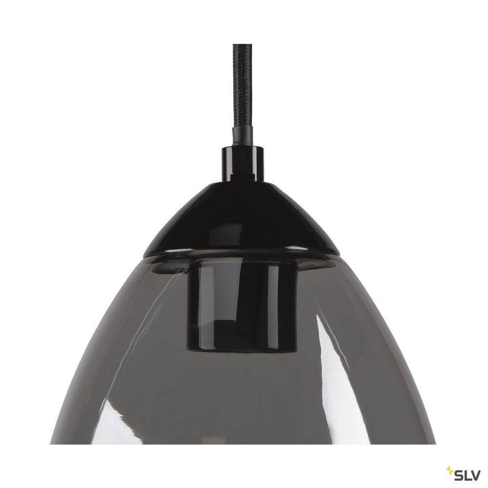 Glazen hanglamp Para Cone zwart met smoke glas SLV 4024163262385