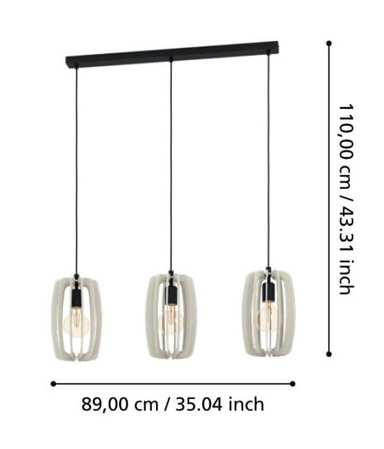 Eetkamer hanglamp Bajazzara wit Eglo 9008606244331