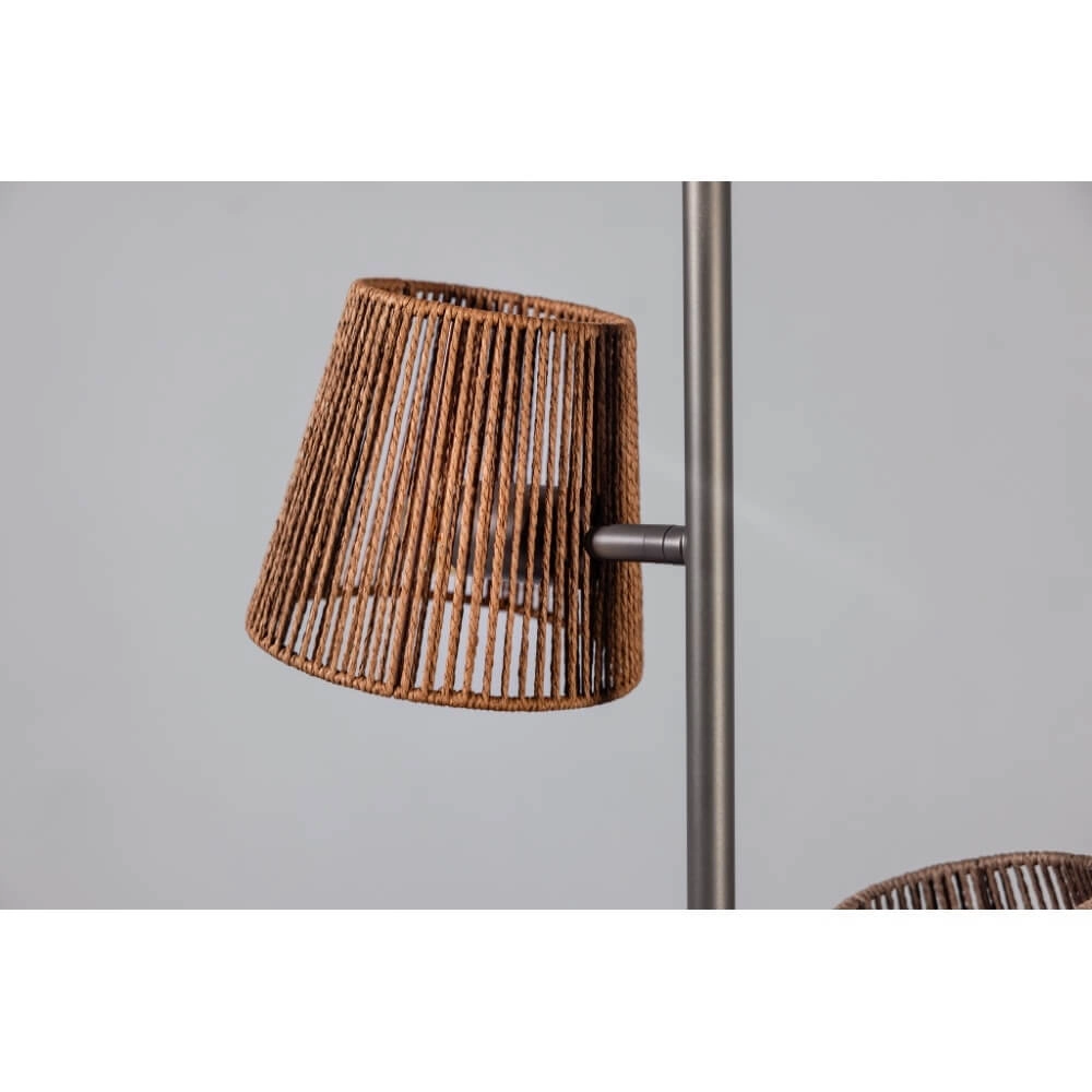 3-lichts vloerlamp Daan bruin met rotan ETH 8720195309345