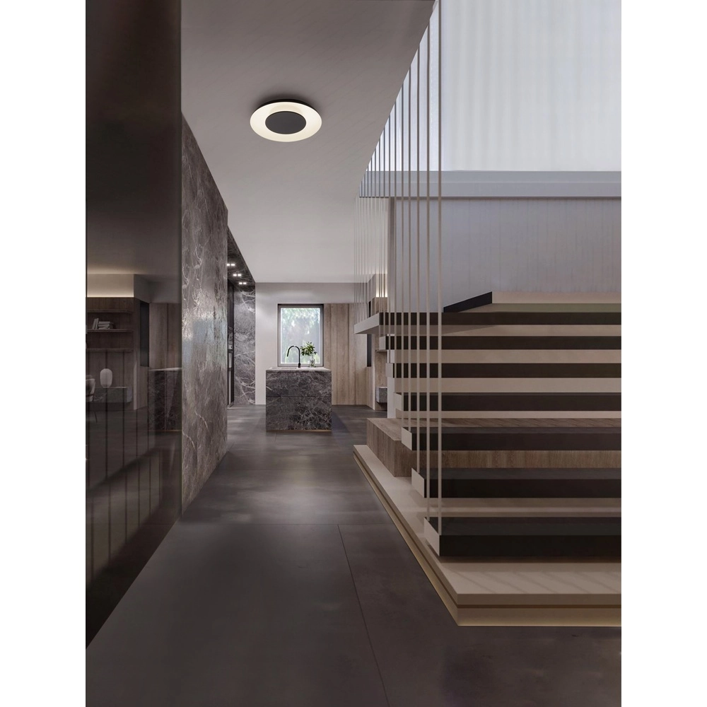 Design plafondlamp Epos Ø 40cm zwart met wit Lyora 5212017463173