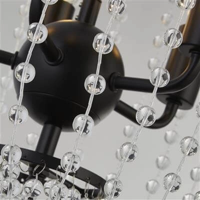 Kroonluchter Shower zwart met kristal Searchlight 5053423190457