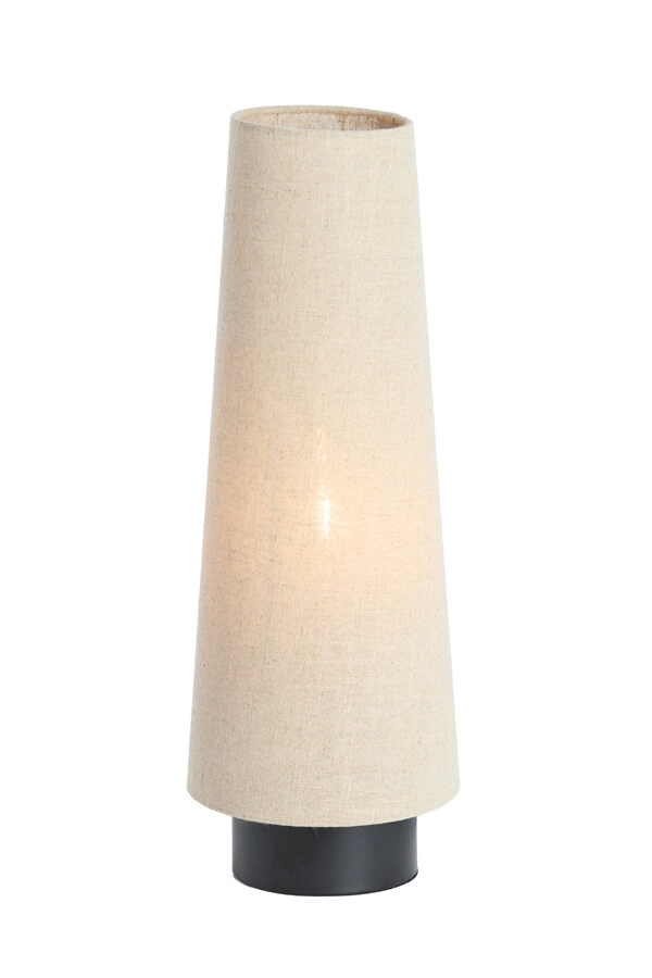 Crème tafellamp Howie met zwart Ø 19cm