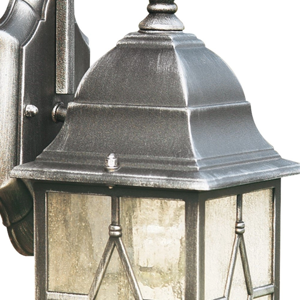 Klassieke muurlamp Genoa Down zwart zilver Searchlight 5013874310484