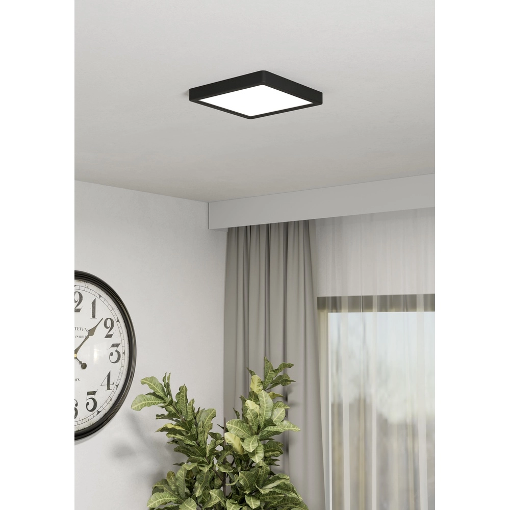 Led plafonnière Fueva 6 vierkant - zwart - 22x22cm Eglo 9008606330119