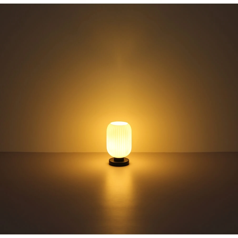 Ronde tafellamp Normy wit glas Ø 14cm Globo 9007371453283