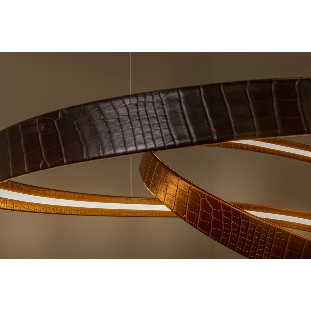 Moderne led hanglamp Slalom Koffie bruin met effect Premium by Lucide 5411212135148