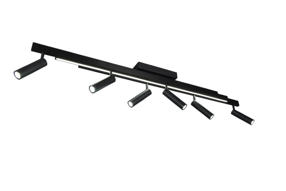 6-lichts led spot Zeno zwart Trio 4017807627312