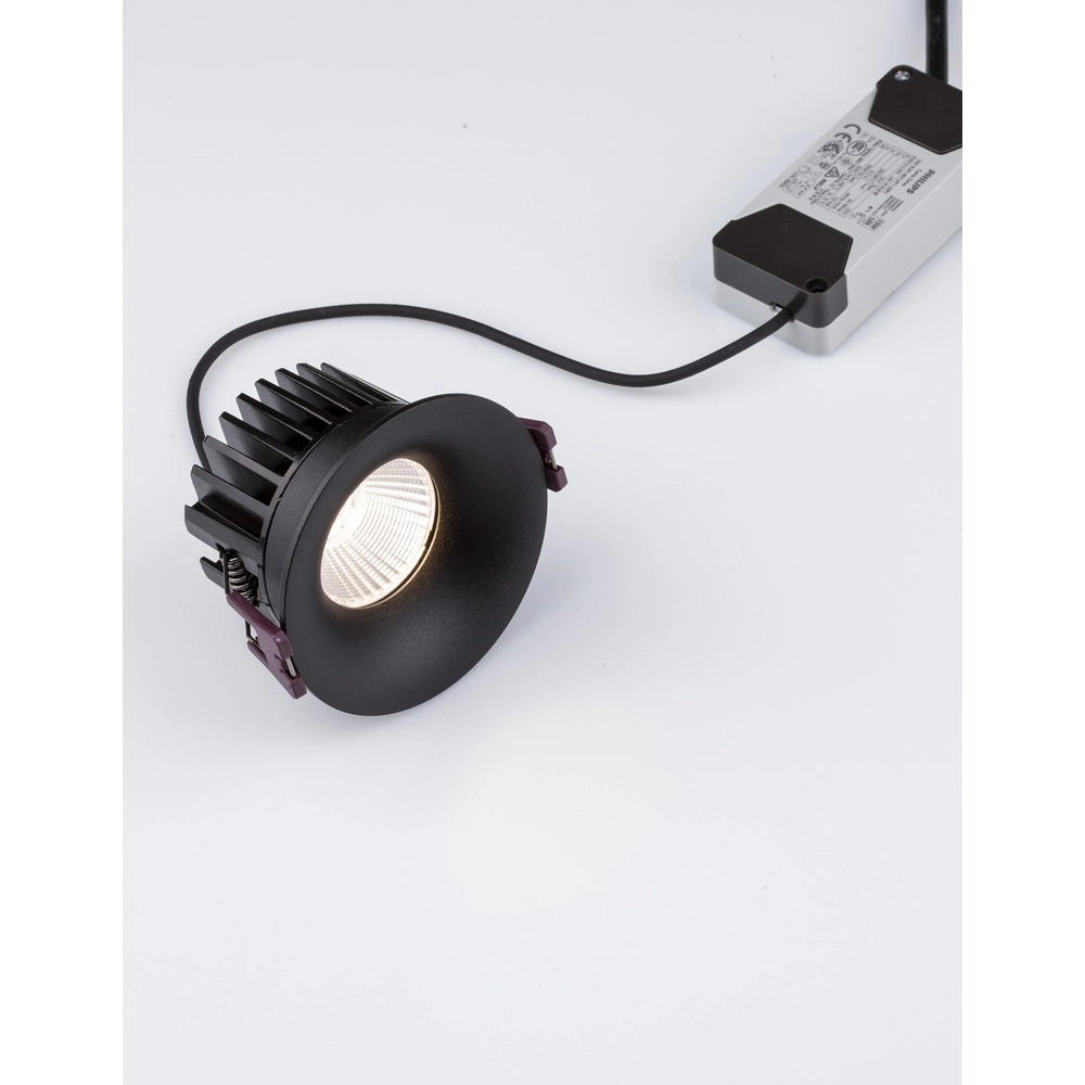Zwarte inbouwspot Blade Ø 8,5cm Lyora 5212017418593